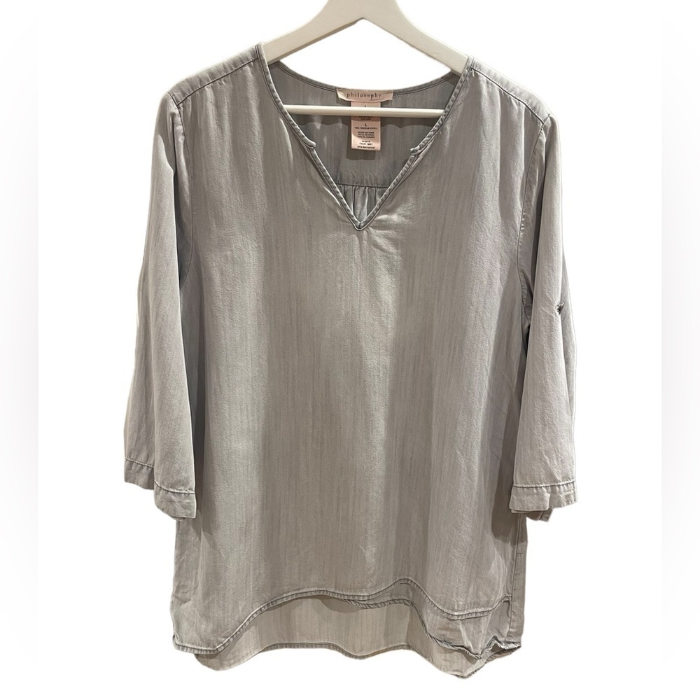 Philosophy Lightweight Denim Wash Pullover Shirt